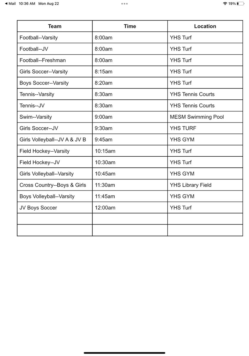 YHS Sports team photos will take place this Saturday 8/27. See attached for your teams time and location. <a href="/yhs_classof2023/">YHS CLASS OF 2023</a> <a href="/YHSClassof2025/">YHS Class of 2025</a> <a href="/YClassof2024/">YHSClassof2024</a> <a href="/YHSPTSA/">YHS PTSA</a>