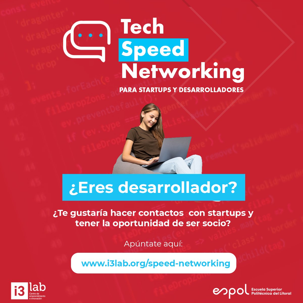 i3labespol's tweet photo. ¡Atención desarrolladores!
¿Estás en busca de nuevas oportunidades?
Inscríbete en el #TechSpeedNetworking, organizado para conectarte con startups que están en la búsqueda de personas con tus conocimientos y talento💻.
Registros gratis: https://t.co/LXrcEZLN2L
#developer @espol https://t.co/baqv7lXcxQ