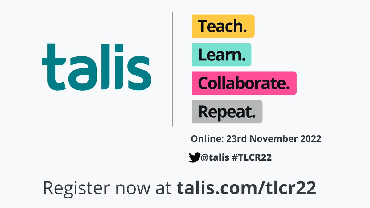 talis's tweet photo. Have you registered for this year's #TLCR22 (our free Teaching and Learning Event)? 🌟

We'll be bringing you sessions from thought leaders in Higher Education on collaborative learning, increasing student engagement and more!

Register here: https://t.co/uXPPI0ezCl https://t.co/rnMP2XBLQB