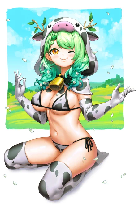 Muuuuuuu~~~#FineFaunart #cowfauna #HololiveEN 