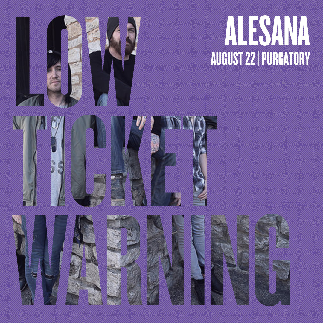 ⚠️ LOW TICKET WARNING ⚠️ 🏃‍♂️💨 @Alesana is opening up the pit in Purgatory tonight, 8/22, and we are quickly running out of tix! 🤝 Grab them while you still can, 🎫 at MASQ.com