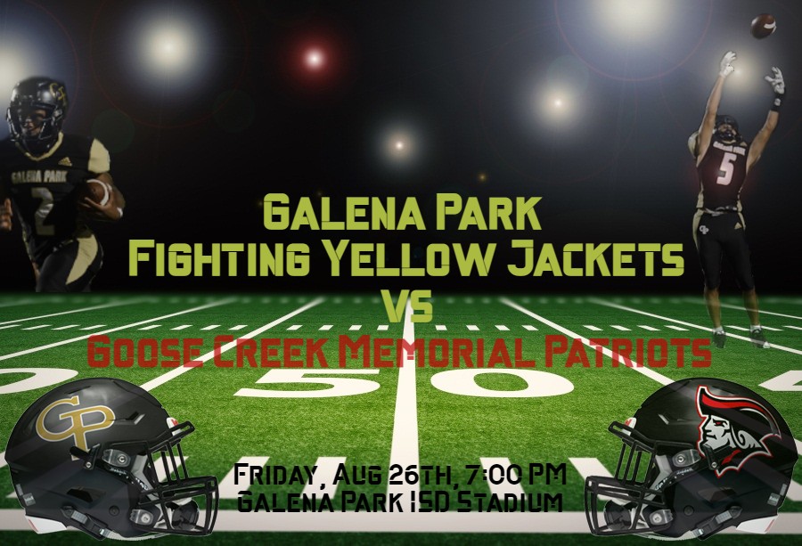 GPHS_Athletics's tweet photo. Wear your black GP gear and help Black Out GPISD Stadium this Friday, 7pm as your Fighting Yellowjackets play against Goose Creek Memorial. @GPMS_GPISD @WAMS_GPISD @GPHS_GPISD @ParkGalena @GalenaParkISD #THEGoldBlooded #PoweroftheHive #FAMILY #GoldRush https://t.co/FUj67NEtpC
