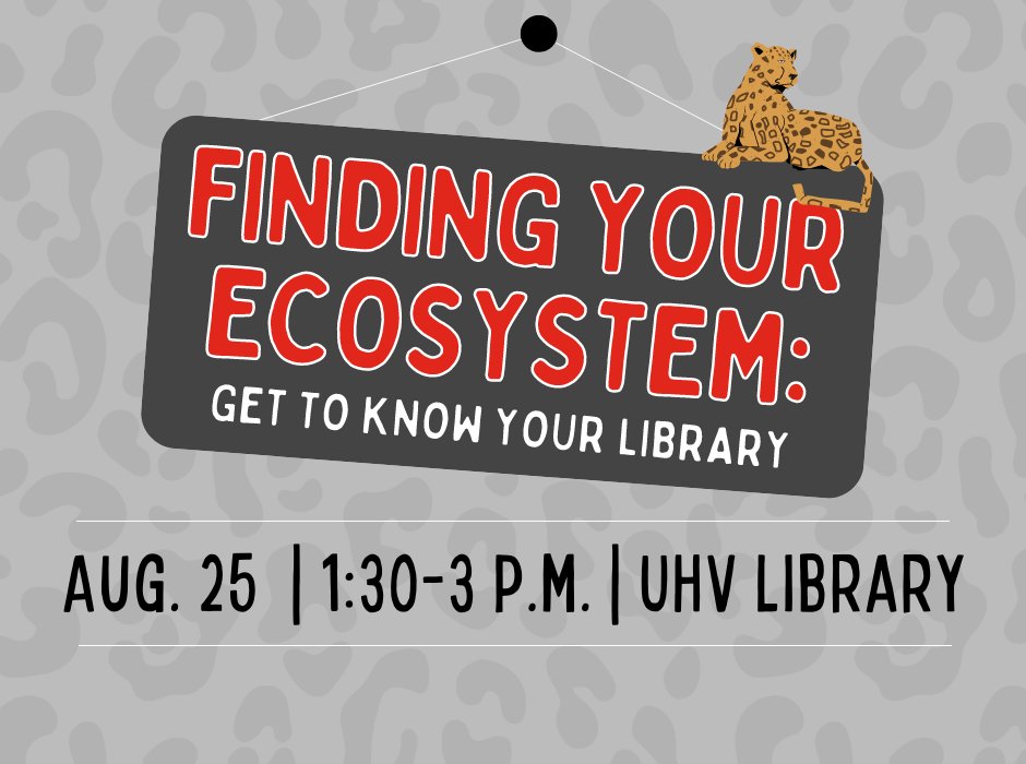 UHVLibrary's tweet photo. Welcome back Jags! We're so excited to start this semester off right! Join us this week for two exciting events in the UHV Library. Makerspace Menagerie: Audio and Video Production Basics & Exploring Your Ecosystem: Getting to Know Your Library. #UHVLibrary https://t.co/QPNSncRzyL