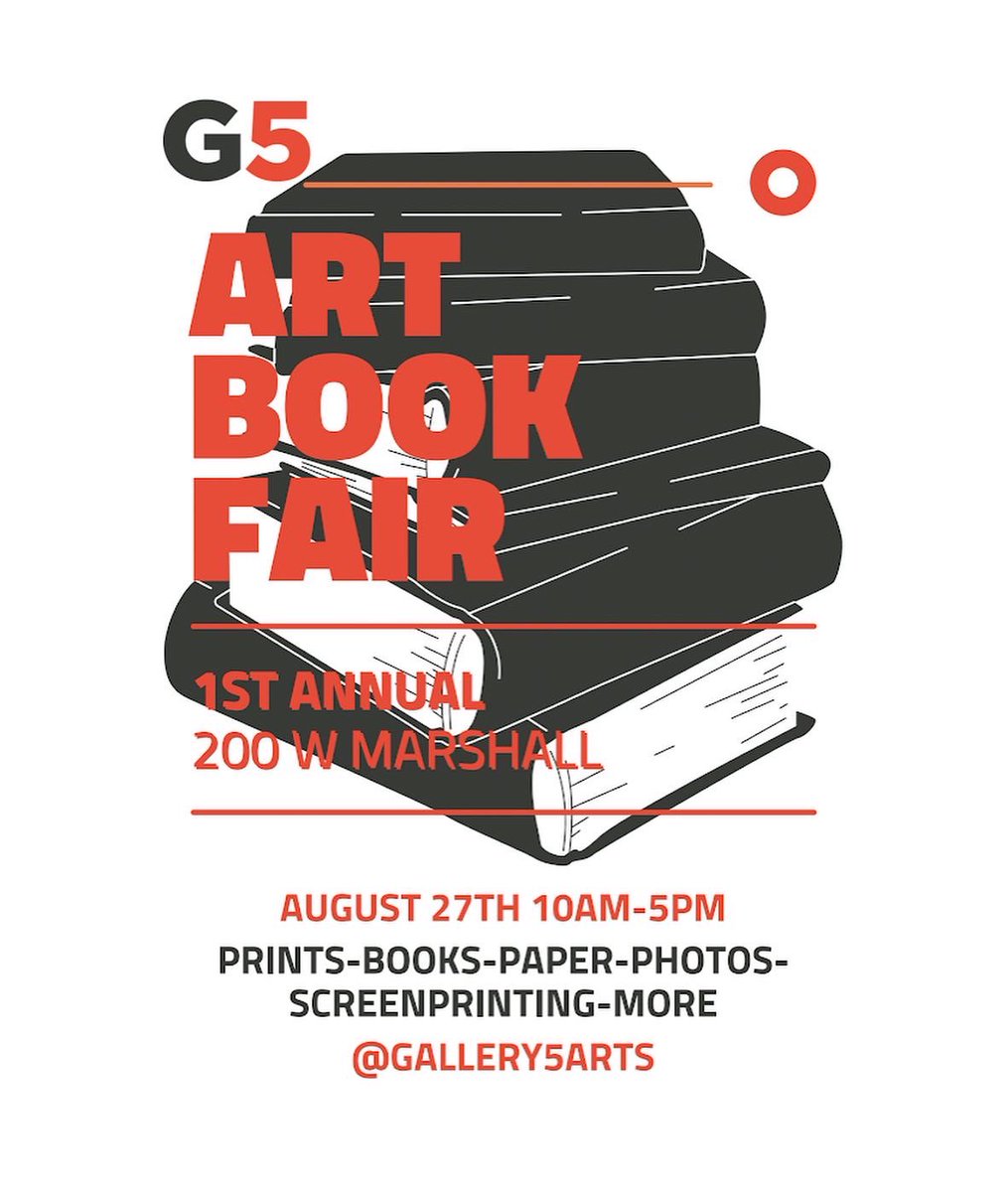 Saturday August 27th from 10am to 5pm ART BOOK FAIR! Check out books, prints, art, coffee, presenters, and more! Free event.