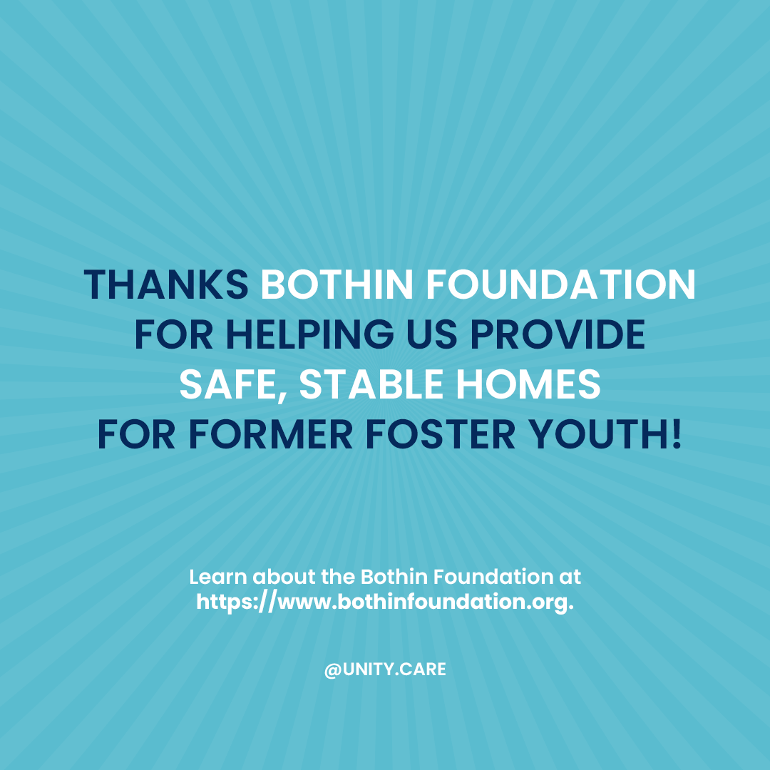 UnityCare's tweet photo. Thank you Bothin Foundation for your support in providing #safe and #stablehomes for foster youth! #UnityCare https://t.co/tv5KPb4oMp