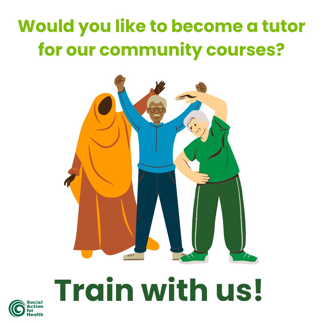 Exciting training opportunity for local people to gain a recognized qualification and deliver community courses to people living with long-term health conditions. 

Training is fully funded and delivered by Certified CDSMP trainers.

To apply, please visit safh.org.uk/join-us