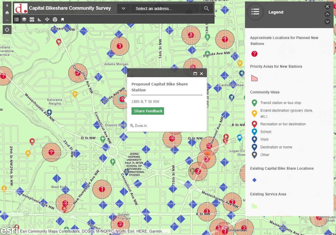 The Capital Bikeshare network is expanding! Take a look at the #ArcGIS tool we built for community feedback on proposed locations symgeo.com/2022/08/22/cap… using @ArcGISApps and @ArcGISHub @DDOTDC