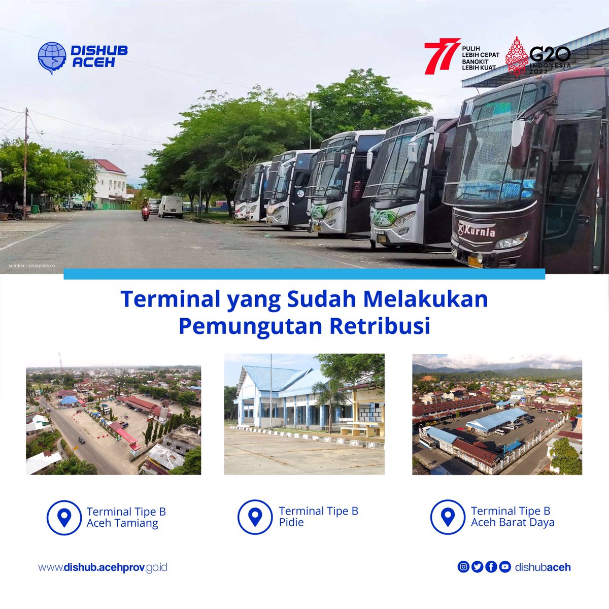 dishub_aceh's tweet photo. Retribusi merupakan salah satu sumber pendapatan asli daerah (PAD) yang berguna untuk pembangunan daerah.
Makanya, Dishub Aceh mengajak RakanModa yang menggunakan jasa angkutan umum AKDP untuk ikut mengawasi operasional angkutan supaya memasuki terminal.
#DishubAceh 
#Retribusi https://t.co/GfqhWY6tVB