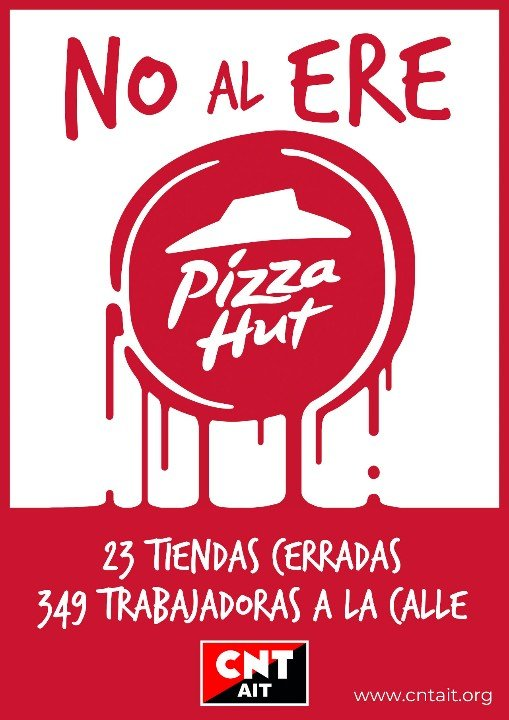 ratwomak's tweet photo. #EREPizzaHUT Food Delivery Brands, dueño de las marcas #PizzaHut #telepizza ha cerrado 23 tiendas y ha dejado en la calle a más de 350 trabajadoras, a pesar de tener beneficios  #MarcaEspaña
#ReformaLaboral

@PizzaHut_ES @telepizza_es @yumbrands @pizzahut @Yolanda_Diaz_ https://t.co/SMsEI8d9ol