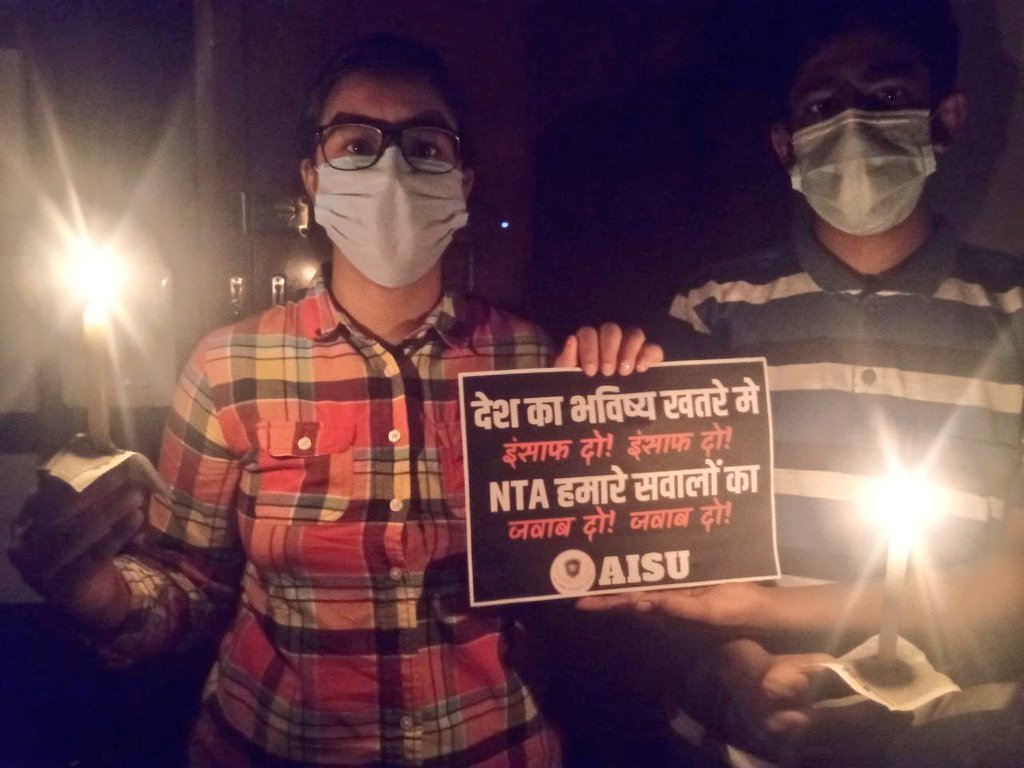 Official_AISU's tweet photo. छात्रों से जो टकराएगी,
वो सरकार कैसे टिक पाएगी.

#JEEMainsThirdAttemptForAll 
#CANDLEMARCHforJeeNeetJustice https://t.co/ij6SEhwuiJ