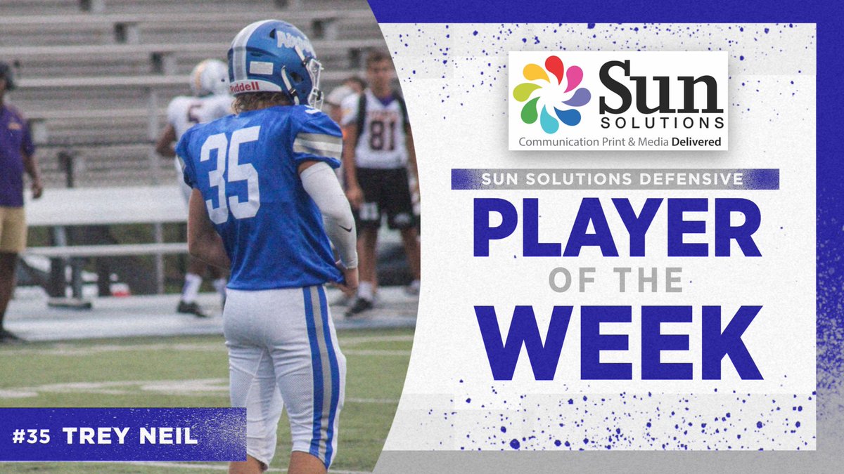 AirportEaglesFB's tweet photo. Congratulations to our Airport Family Dentistry Offensive P.O.W, Jalen Stephens &amp; Sun Solutions Defensive P.O.W, Trey Neil 🔵TakeFLIGHT🦅 https://t.co/C7ikXalpFm
