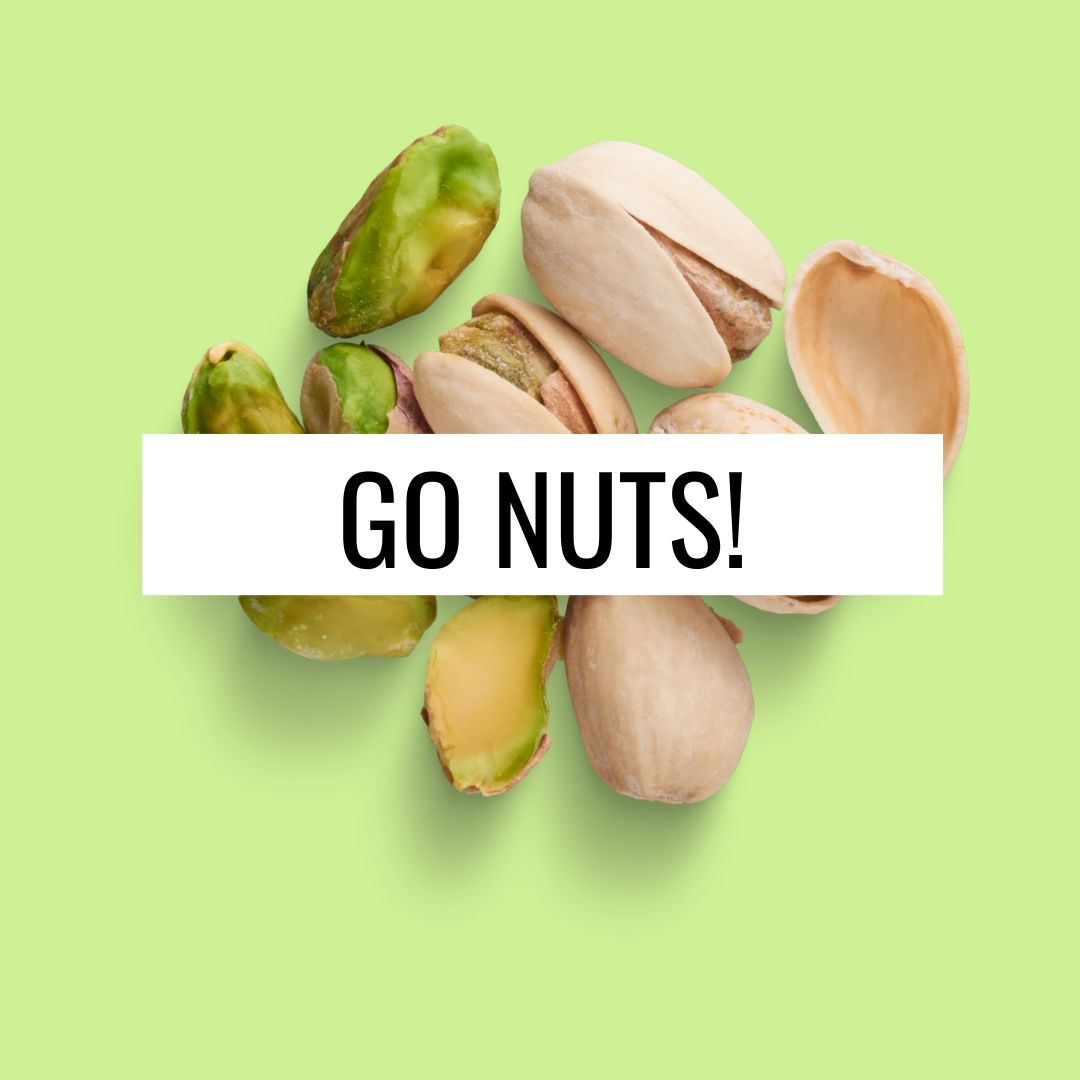How to avoid the afternoon slump? Swap out unhealthy snack foods for NUTS to lower blood glucose levels and improve ENERGY. Snack up with pistachios and go nuts!
