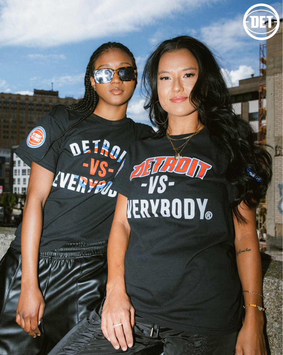 DetroitPistons's tweet photo. You've heard it, you've said it, you've repped it. Our Detroit Vs. Everybody Collection is NOW LIVE ONLINE. Grab it while you can‼️

@tommeywalker | #DetroitVsEverybody

🔗: https://t.co/tjqvG5YfFT https://t.co/aR9TsRVQiD