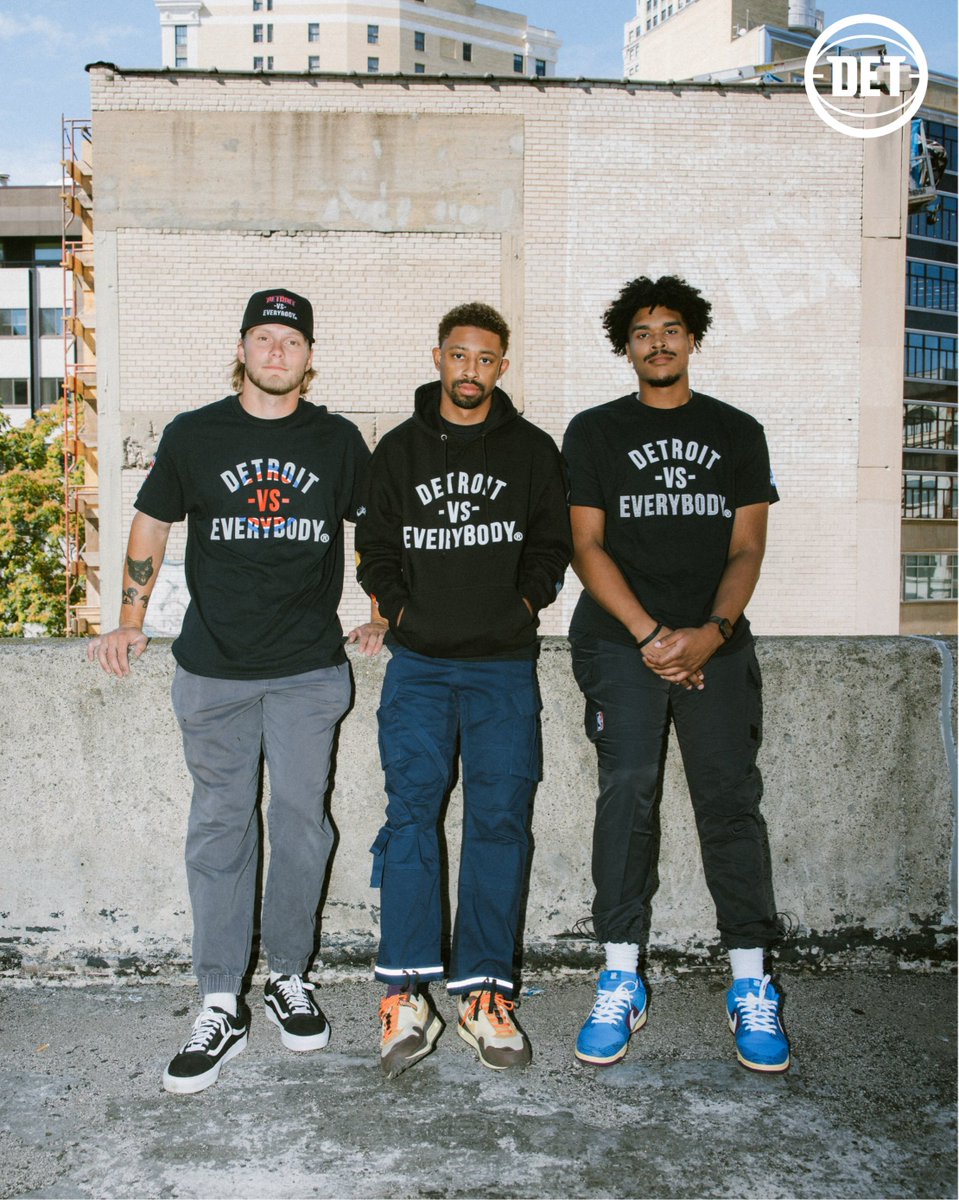 DetroitPistons's tweet photo. You've heard it, you've said it, you've repped it. Our Detroit Vs. Everybody Collection is NOW LIVE ONLINE. Grab it while you can‼️

@tommeywalker | #DetroitVsEverybody

🔗: https://t.co/tjqvG5YfFT https://t.co/aR9TsRVQiD