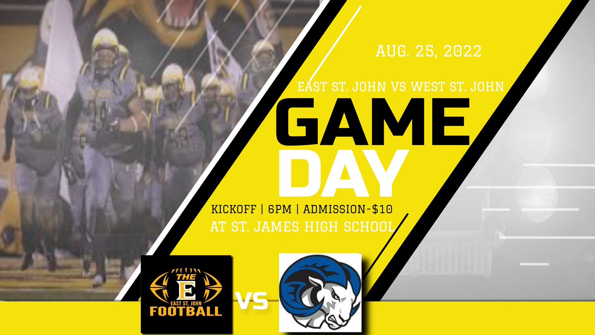 esjballcoach's tweet photo. It’s game week. We need All of St. John Parish to come support the students of our parish as TheE takes on WSJ for the jamboree. Kickoff time is 6PM, game will be played at St. James High School. Tickets will only be sold online. 
#TheE
#BigBlue
#StJohnStrong https://t.co/tLookcdDtY