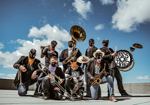 TownofSedgewick's tweet photo. @theBrasstactics are bringing the party to downtown Sedgewick this Thursday as the featured entertainers of the #FlagstaffFreshMarket!  Enjoy an evening of shopping, eating, drinking and fun with family and friends... with a New Orleans vibe that only a brass band can deliver. https://t.co/K1K9wQ8VEV