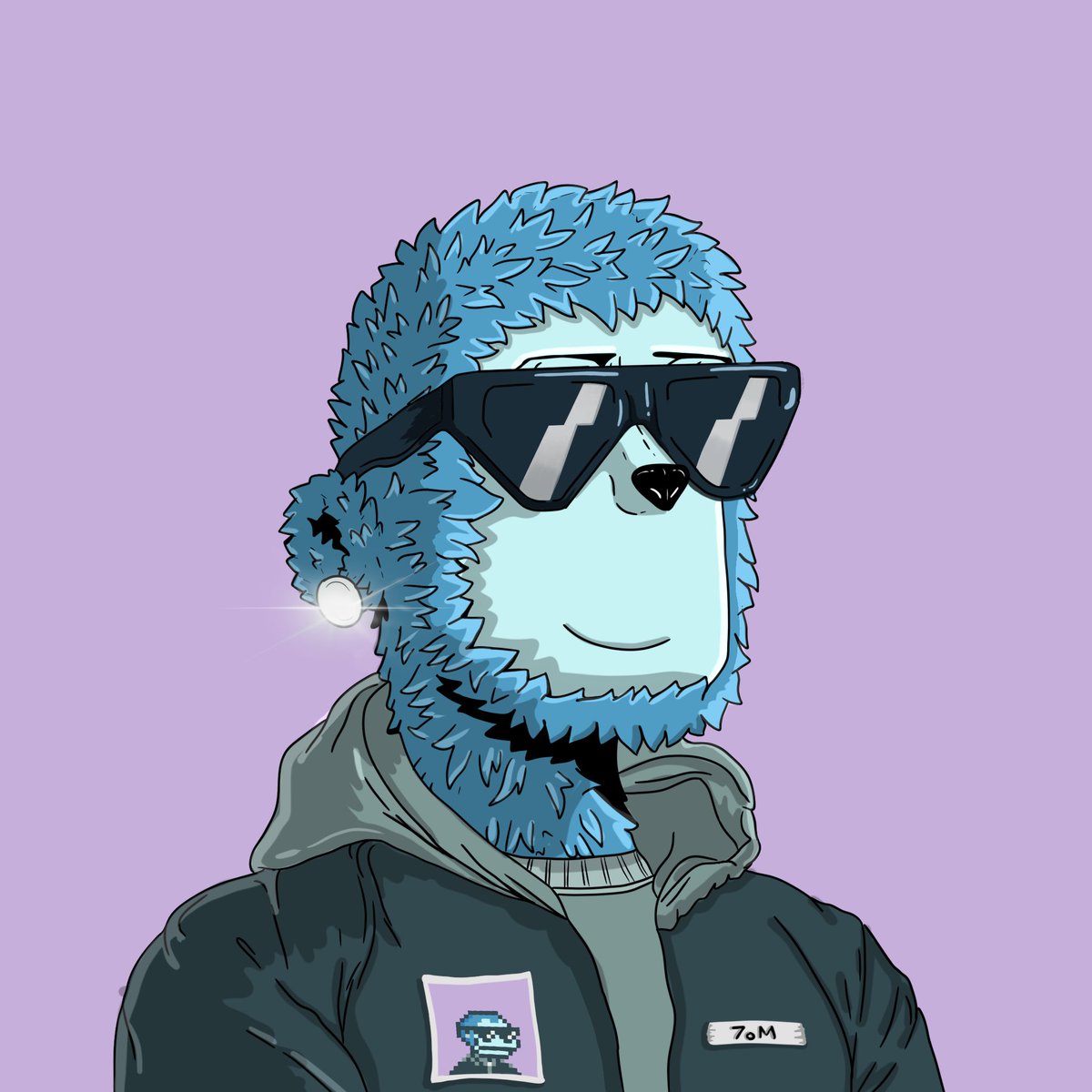 My dad ( <a href="/7omCrypto/">7oM 👠🧺 | Rekt Wear</a> ) told me to draw his SMB <a href="/SolanaMBS/">Solana Monkey Business</a> into <a href="/y00tsNFT/">y00ts</a> as his application accepeted, so i drew him one😎👍🏼