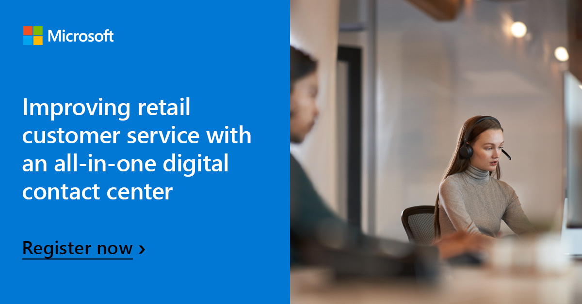MSFT_Business's tweet photo. 96% of customers say they’ll end a relationship with a company after a bad customer experience. Join us for our upcoming webinar to improve customer service with an all-in-one digital contact center. Register now: https://t.co/nBaOOk5Sj9 https://t.co/XWOlVrvf7l