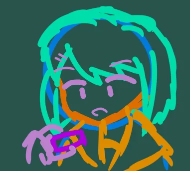 俺の絵のラフ、線の色がむちゃくちゃなんだけど「特に理由がない」っていうのが一番ホラーだと思う 