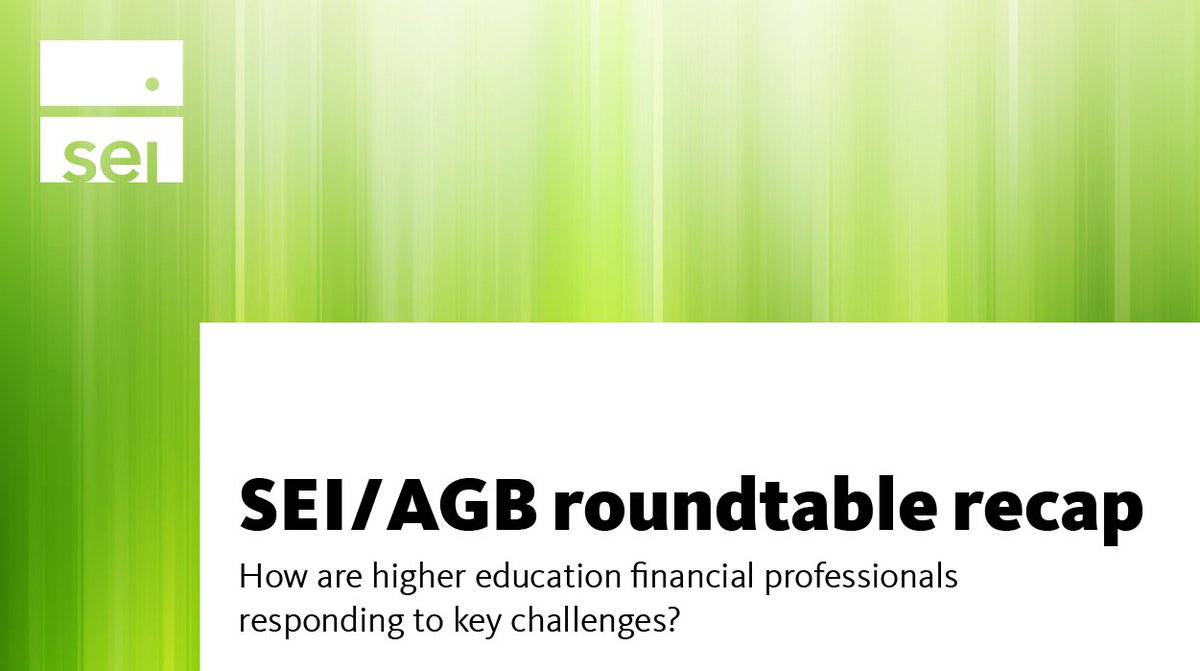Our three roundtable events with AGB led to key, practical insights for #highered institutions on operation, allocation changes, governance findings and more. Learn about the key findings from each. seic.com/institutional-…