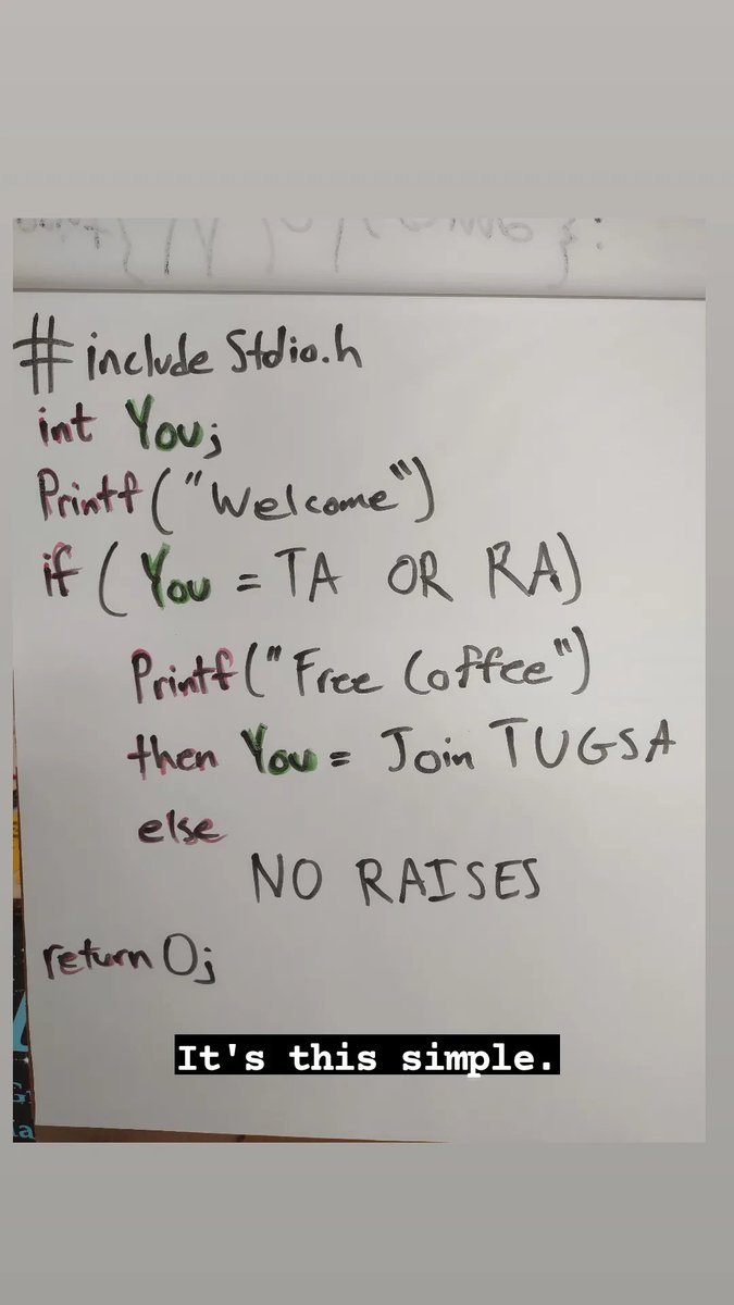 TUGSA_6290's tweet photo. It's this simple.
#solidarity
#hughered
#AcademicTwitter
#union
#uniondrip https://t.co/HE9yhkUdOW