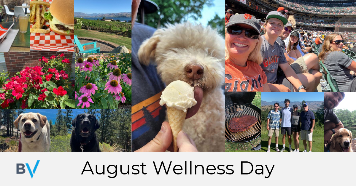 BigValleyMktg's tweet photo. With August having more workdays than most other months (23!), it's the perfect month for employee #WellnessDays!
From Giants games โพ๏ธ and winery outings ๐ท to gardening ๐ธand more time with pups ๐ถ - here's a glimpse into how Big Valley practices #wellness. ๐ https://t.co/UDcnRi1EZ8