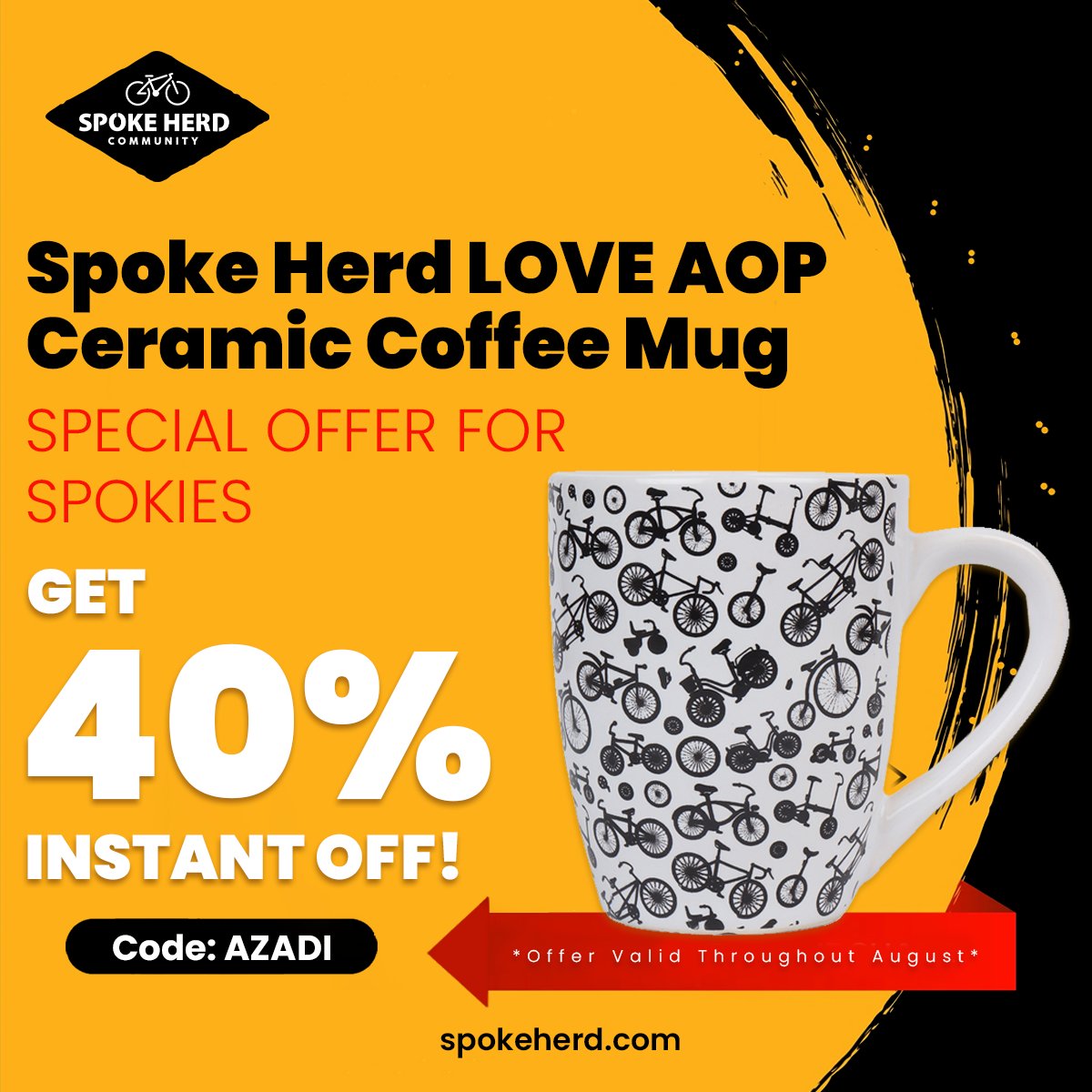 SpokeHerd's tweet photo. Love cycling? 

BUY LEGACY LOVE CERAMIC COFFEE MUGS from SPOKE HERD

OFFER-USE CODE AZADI
AND GET 40%INSTANT OFF FROM SPOKE HERD
https://t.co/f94BGeiMmn

Shop Now!

Valid throughout August.

#CelebrateFreedom #SpreadPositivity #HappyShopping #AzadiSale #Onlineshopping https://t.co/PpbimALADO