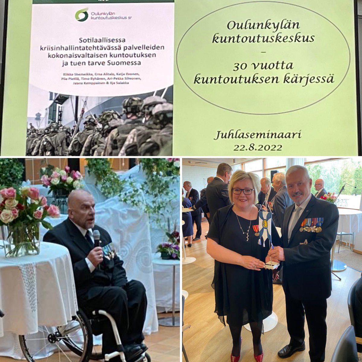 OKKSkuntoutus's tweet photo. Tunnelmia 30-v juhlallisuuksistamme - kiitos juhlapuheesta @anttikaikkonen ja puheenvuoroista PV:n henkilöstöpäällikkö kenrm Rami Saari, Valtiokonttorin pääjohtaja Timo Laitinen, apulaispormestari @Dansazo @RtLiitto pj @alasankilalta &amp; @VKV_ry n Timo Heikkinen. https://t.co/vJ8XDw46hX