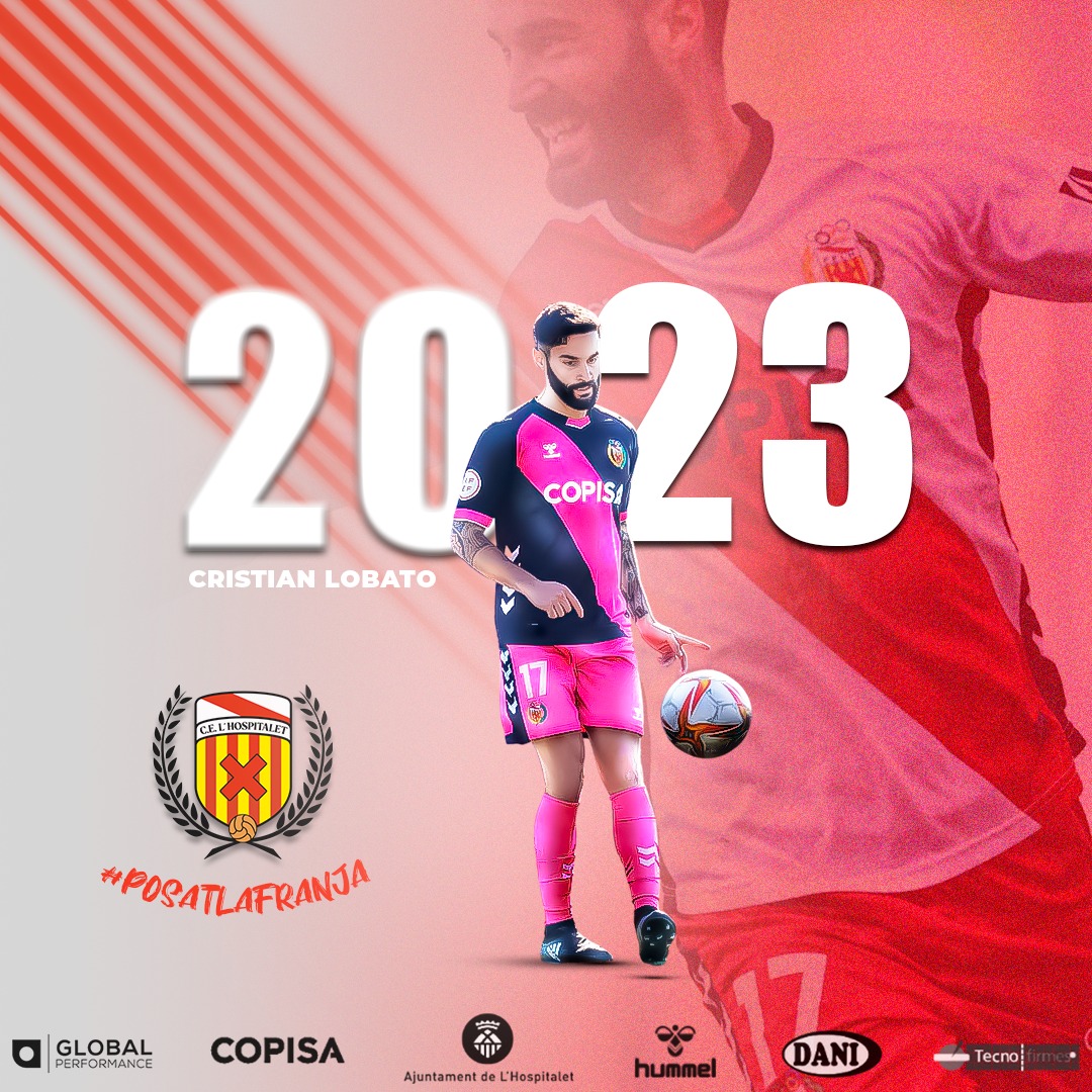 CELHospitalet's tweet image. 💫 Cristian Lobato seguirà una temporada més a casa.

📊 5 temporades
🎽 109 partits oficials
⚽️ 6 gols
🏆 1 Lliga de #3div5
📈 1 ascens a #2aB

#PosatlaFranja♦️ #CELH2223