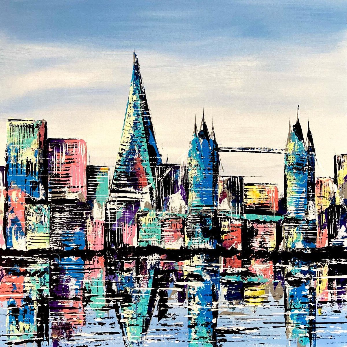 SophieKilpatri6's tweet photo. SOLD &amp; SOLD 🥰

Both of these have found a new home with many thanks to The Wey Gallery and Creative Fine Art ❤️

#originalart #cityscapes #london #texture #acrylicpainting #art #artgallery #londonbridge #gerkin #shard https://t.co/VnHpQMTECA