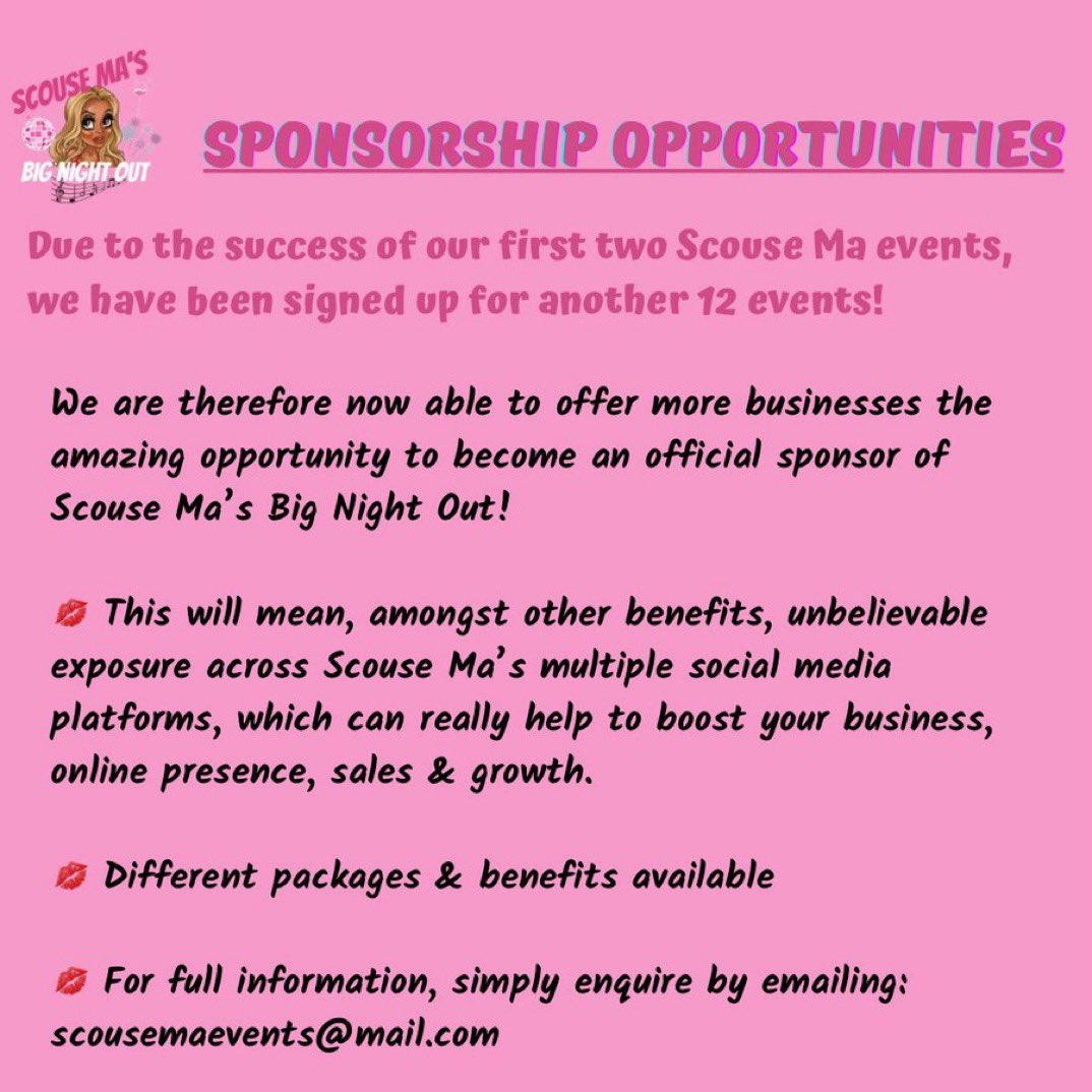 We have space for ONE more sponsor for our next event in September! See below to apply!