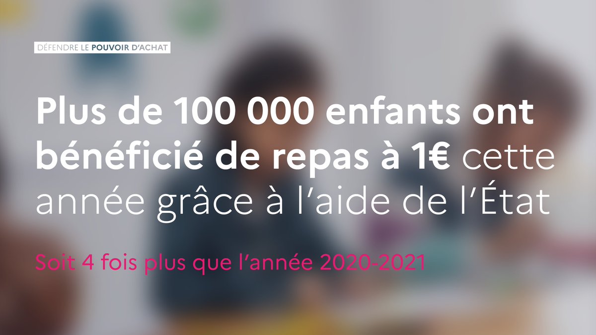 JCCOMBE's tweet photo. Face à l'inflation, l'alimentation de nos enfants n'est pas négociable ! 

La cantine à 1€ permet de fournir une alimentation équilibrée pour tous. Le @GouvernementFR est pleinement mobilisé avec les collectivités pour développer cet accompagnement essentiel. https://t.co/NmGnCvFuup
