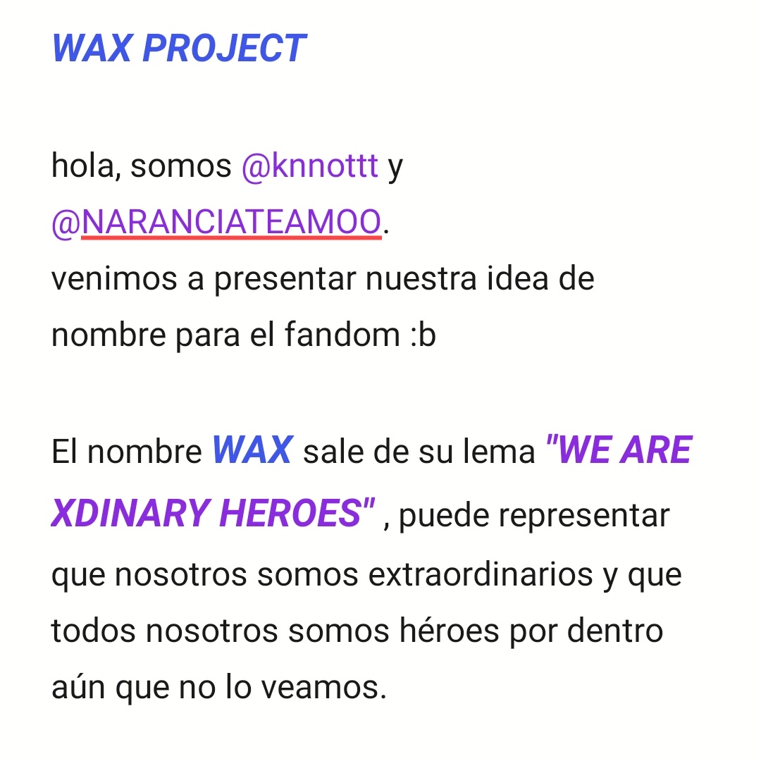 innieluvv_'s tweet photo. Por favor denme apoyo a mi y a @knnottt para esta idea ❤

#XdinaryHeroes #xh #WAX #WAXPROJECT https://t.co/T58qudrWht