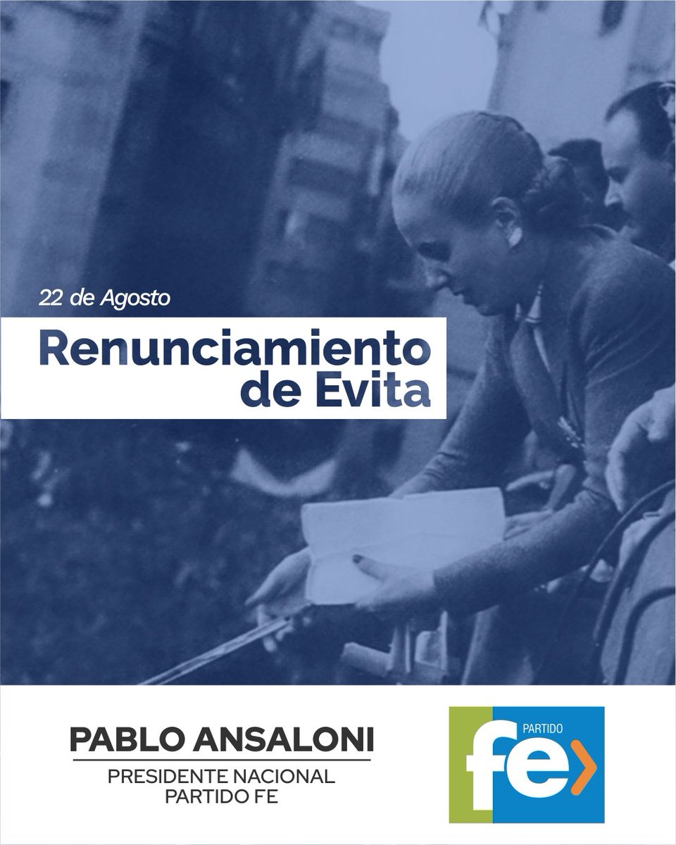 El 22 de agosto de 1951, la compañera Evita eligió la lucha por sobre los honores, hoy recordamos aquel histórico momento.

#RenunciamientodeEvita #Evita #EvaDuarte