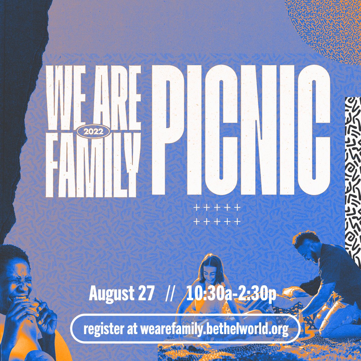 Don't forget to join us tomorrow for the We Are Family Picnic! For more info on where to go and how to register, visit wearefamily.bethelworld.org.

#WeAreFamily #WAF2022 #BethelWorldOutreachChurch
