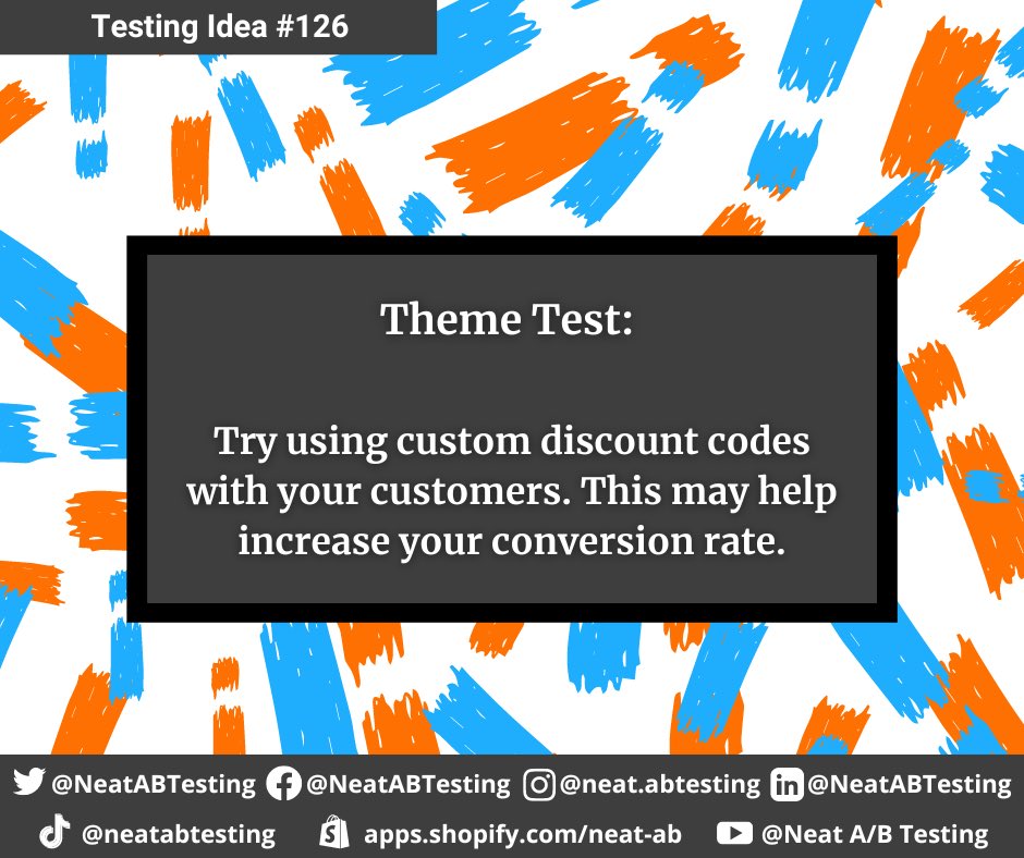NeatABTesting's tweet photo. Customize your promotions #neatabtesting #shopify #ecommerce #testingideas #conversionrate #discount https://t.co/qE10Uu44oj