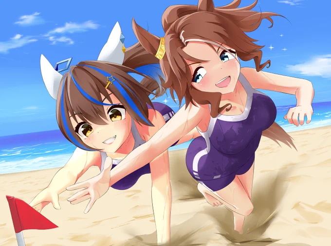 「勝つのは・・・」「ウチ!」「私!」#ウマ娘 #ダイタクヘリオス #メジロパーマー 