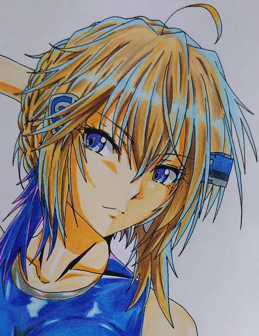 #フェイスでフォロワーを魅了する #絵描きさんと繫がりたい #鉄道擬人化 #イラスト イケメンな"大分・アルトリア・ソニック"様!九州の青き[騎士王]様はカッコ良い! 