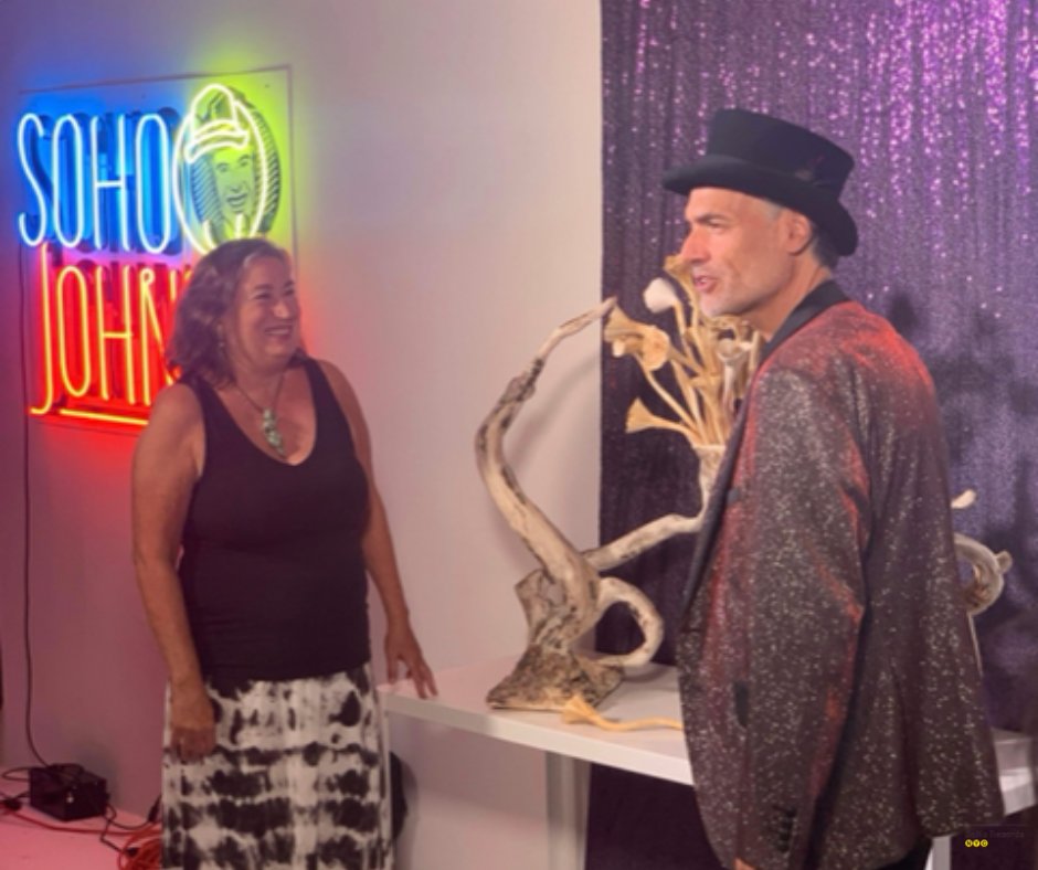 SoHoRecordsNYC's tweet photo. Lisa Lewin Conway having some John, SoHo Johnny,  Pasquale time while filming SoHo at Night 🙌

SoHo at Night promises to be a one-of-a-kind television experience! https://t.co/KMvqfBBtr2
