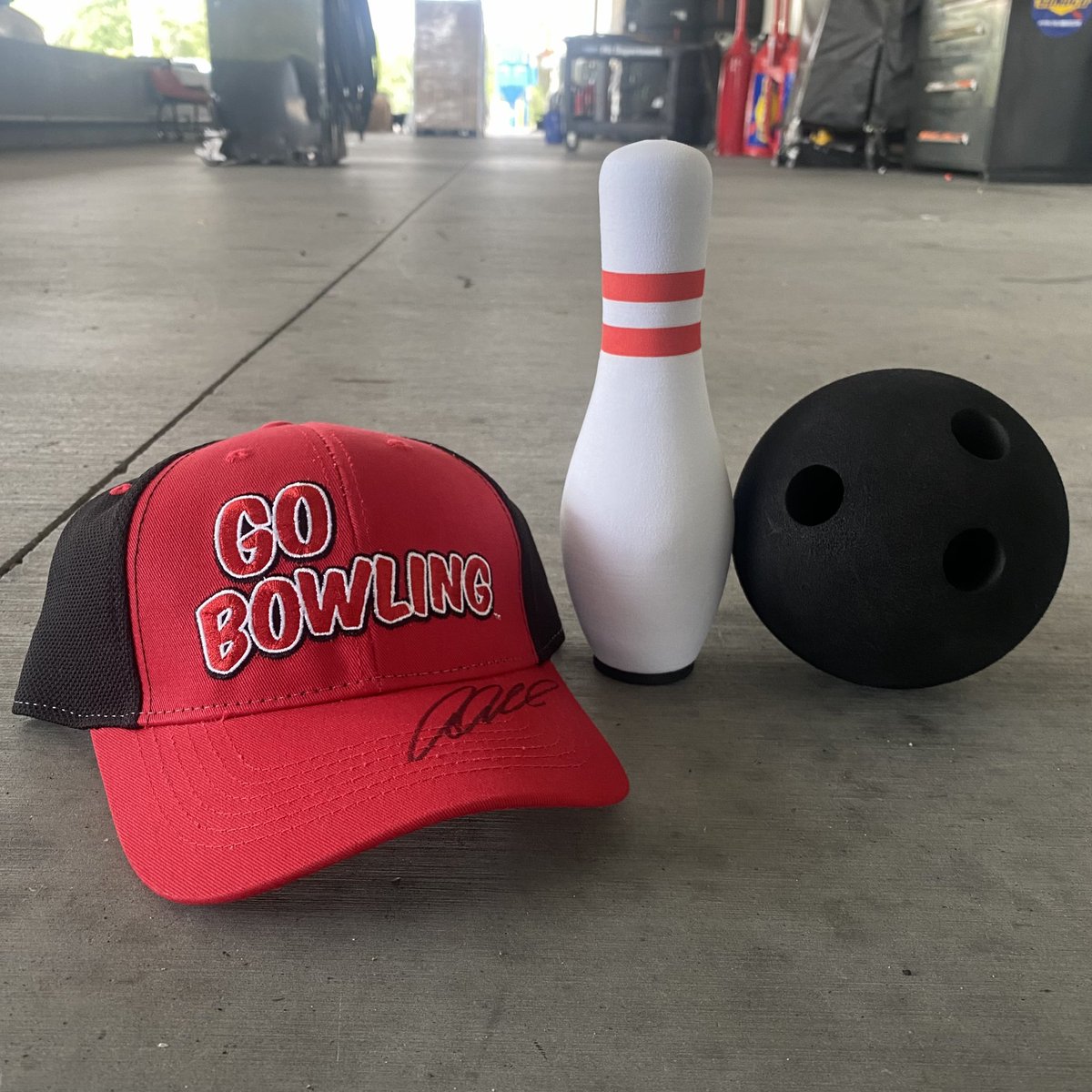 We went bowling this weekend, and now you can too in a <a href="/GoBowlingdotcom/">GoBowling</a> hat signed by <a href="/Aric_Almirola/">Aric Almirola</a>!

RT and reply 🎳 for a chance to win.