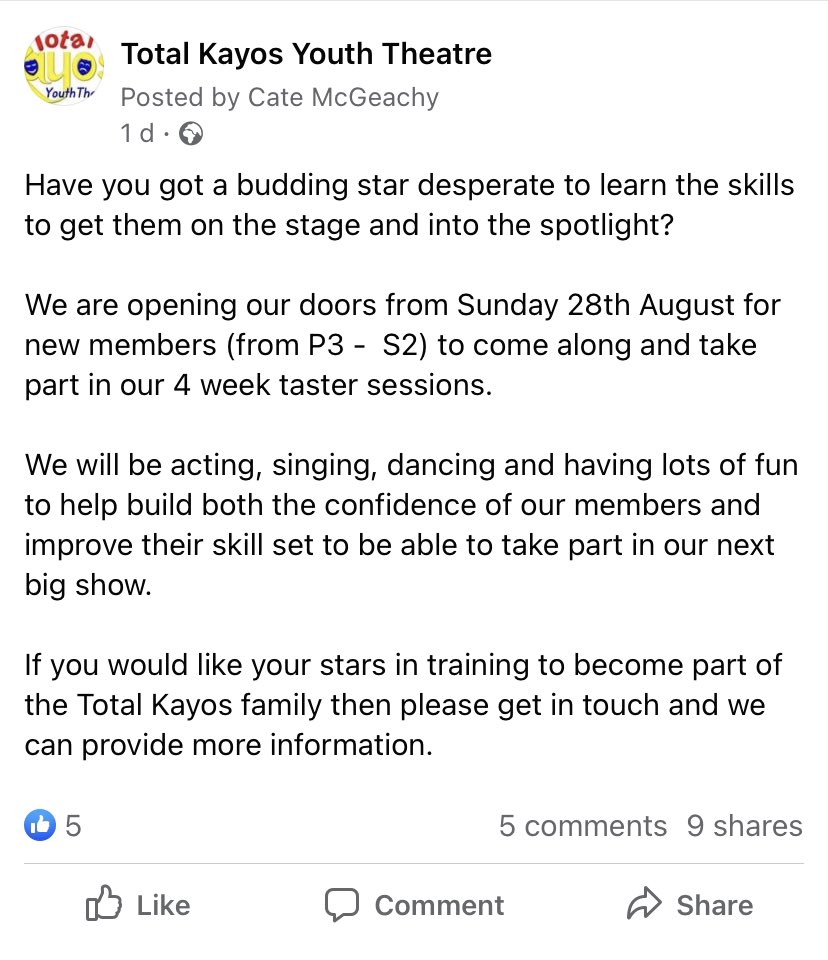 KayosTotal's tweet photo. We’d love to see some new faces on Sunday! ⭐️🎭💜 https://t.co/4rEf5w8NPT