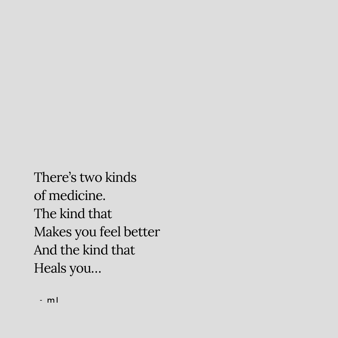 Whether we’re trying to heal our body, our brain, our team or our marriage, we have a choice, a new pill or a new path.

A new pill is easy, but a short-term solution.
A new path is hard, but a long-term solution.

Not saying one is wrong or right, just a reminder it’s a choice.