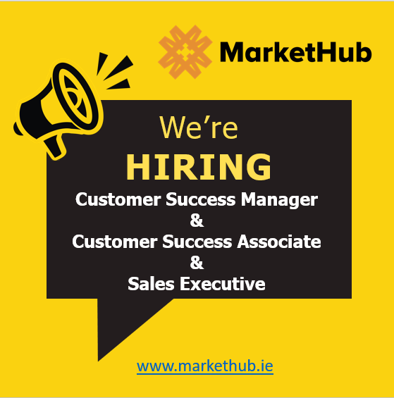 MarketHubTech's tweet image. We are #hiring at MarketHub for the following positions. Apply directly with your CV and Cover letter to info@markethub.ie 
You can view our job descriptions on our website markethub.ie
#jobfairy #jobopening #careers #customersuccess #sales #Cork #London #Hybridrole
