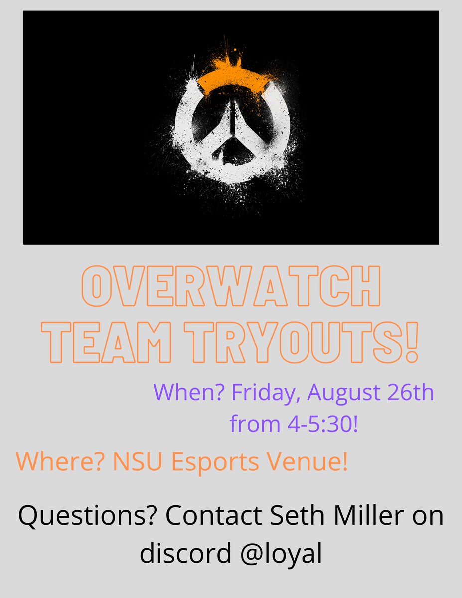 Attention Demons! We have some team tryouts this week! Come check them out! 😈
#nsula #nsuesports #forkemdemons