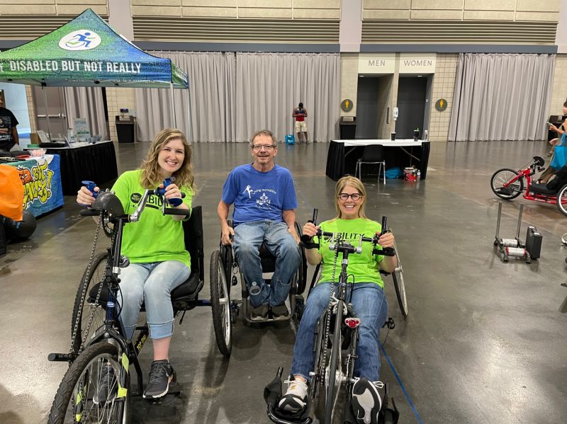 karistubbs's tweet photo. Heartwarming weekend volunteering with my @stageslearning co-worker @FrankieKietzman at the #MidwestAbilitySummit! https://t.co/67VyCYTM8c #bocciaball #adaptedbikes https://t.co/dpC4rQfHif