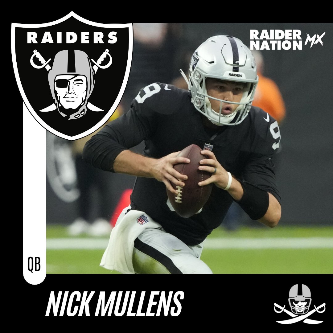 RaiderNationMX's tweet photo. TRADE
#RaiderNationMX 🏴‍☠️🏴‍☠️🏴‍☠️
Vikings adquirió al QB Nick Mullens de los Raiders a cambio de una selección condicional de séptima ronda de 2024.

#nfl #nflmx #lasvegasraiders
#raiders #raidernation
#silverandblack
#prideandpoise
#justwinbaby
#nickmullens https://t.co/leBm9uYkSX