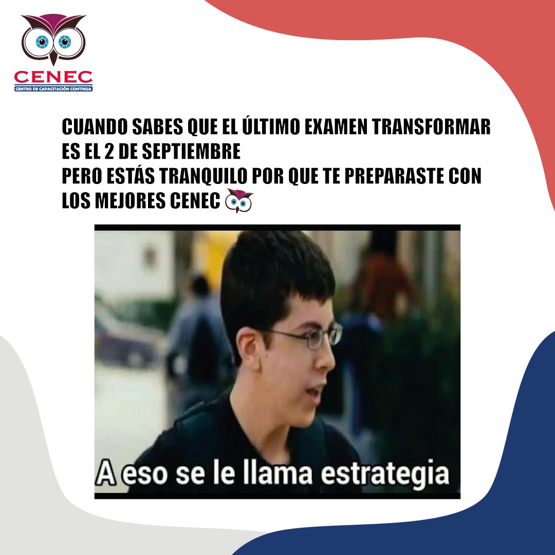 PCenec's tweet photo. ¡EL EXAMEN TRANSFORMAR ES EL 2 DE SEPTIEMBRE😱
pero con CENEC siempre te brindamos tranquilidad en tu aprendizaje.😊😇
📱𝐄𝐬𝐜𝐫𝐢́𝐛𝐞𝐧𝐨𝐬 sin compromiso 𝐚 𝐥𝐨𝐬 𝐖𝐡𝐚𝐭𝐬𝐀𝐩𝐩:
👉https://t.co/XuchpgAktb
👉0995778427
👉0983720955
#ingresoalauniversidad #universidades https://t.co/UgqwYWjQ0X