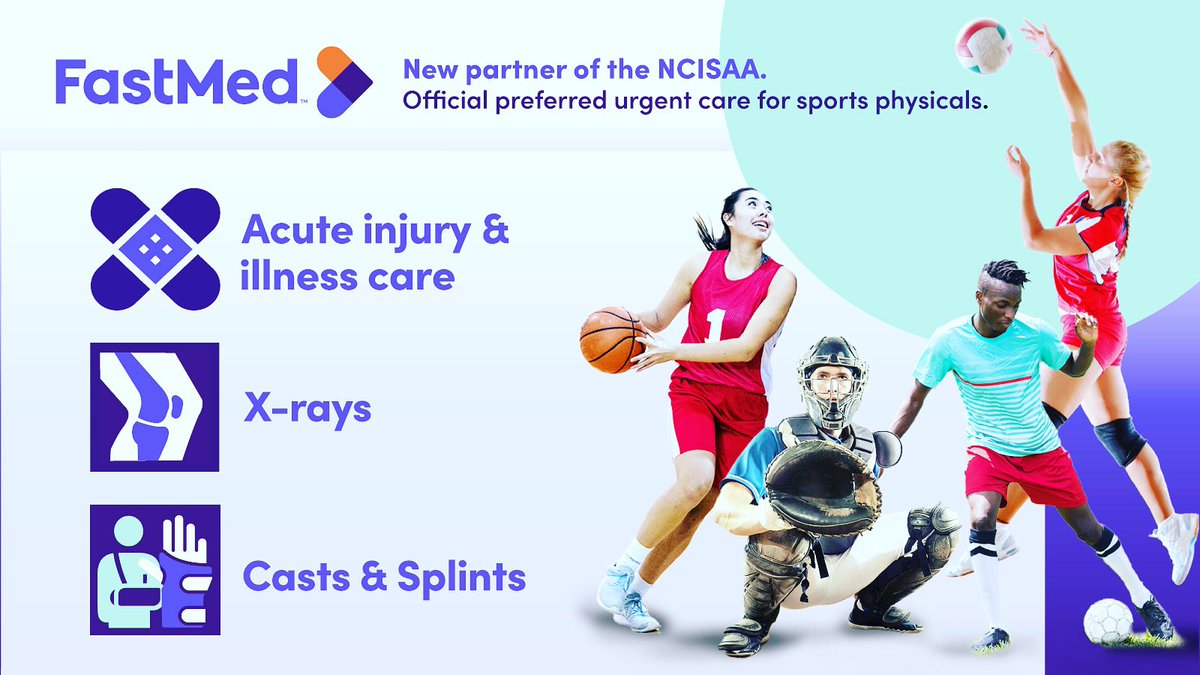 NCISAA1's tweet photo. Sick or injured and need to get back in the game? Our partners at @fastmed have you covered with convenient, affordable, compassionate urgent care for illnesses and minor injuries. Find a location near you at https://t.co/9OBebuZfzs.
⚽️ 🏐
#ncisaa #fastmed https://t.co/VoKwMemGcJ