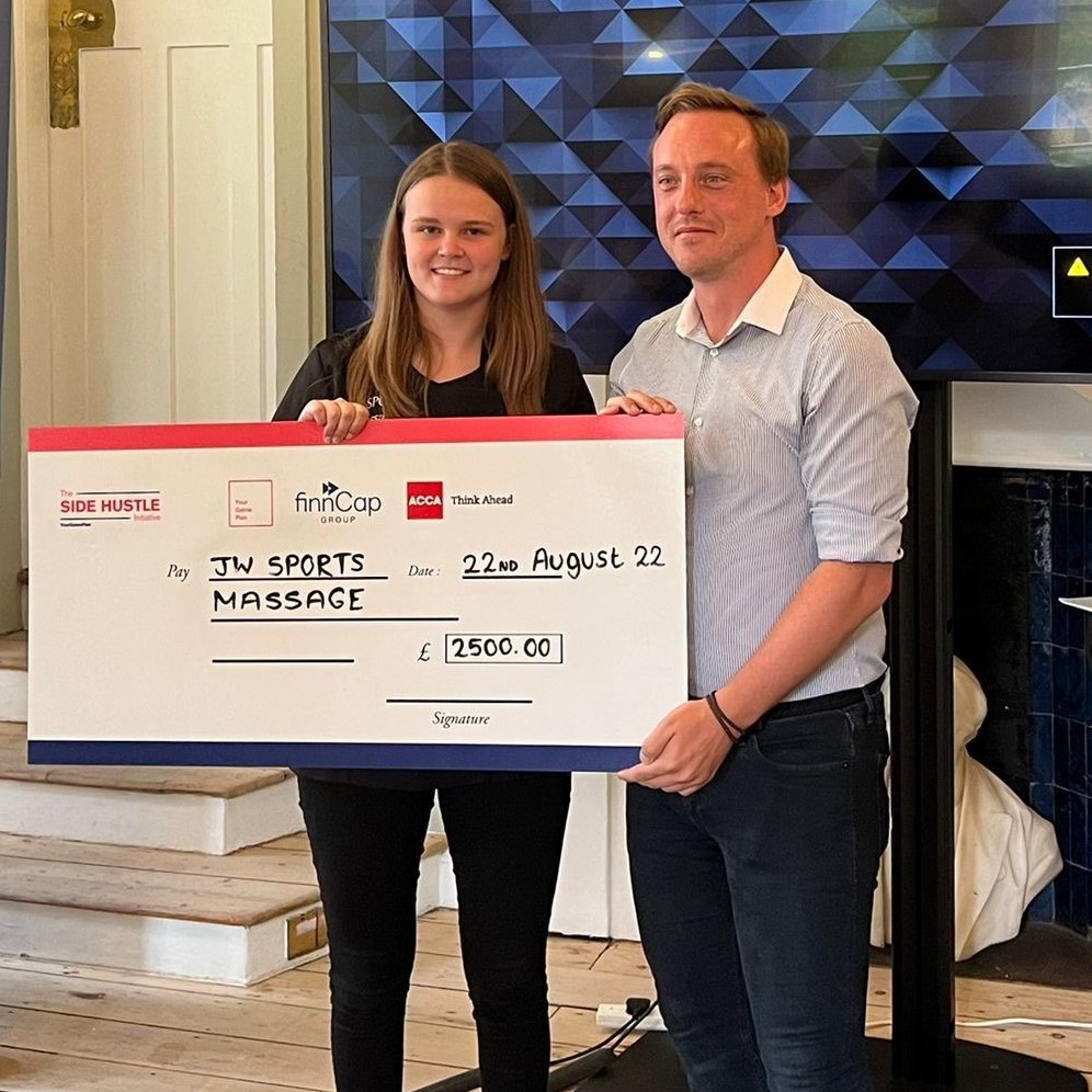 ACCA_UK's tweet photo. And the winner of today’s Side Hustle Initiative is …. JW Sports Massage! Many congratulations! The winner gets £2,500 and six months mentoring. @YourGamePlanUK
#SideHustle22 #GenerationPossible https://t.co/9iE3TGaioy
