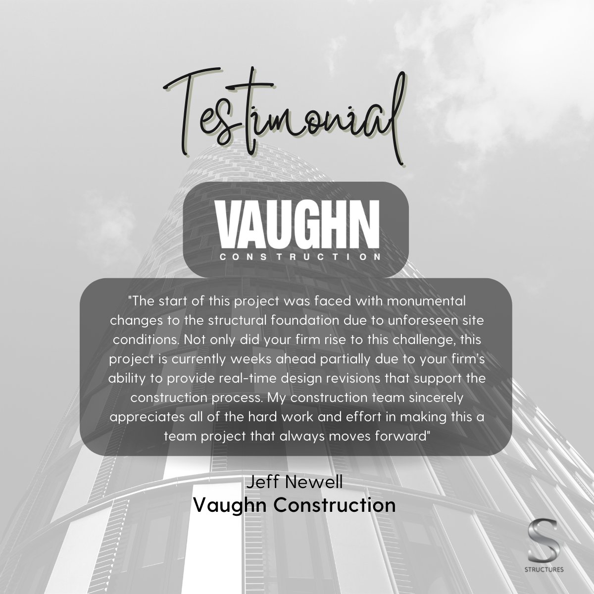 StructuresPE's tweet image. Structures is pleased to have been able to balance structural necessity with architectural intent despite the challenges faced during this project. Thank you, Jeff!

View more testimonials here: structurestx.com/about-us/testi…

#Testimonial #StructuralEngineering #Engineering